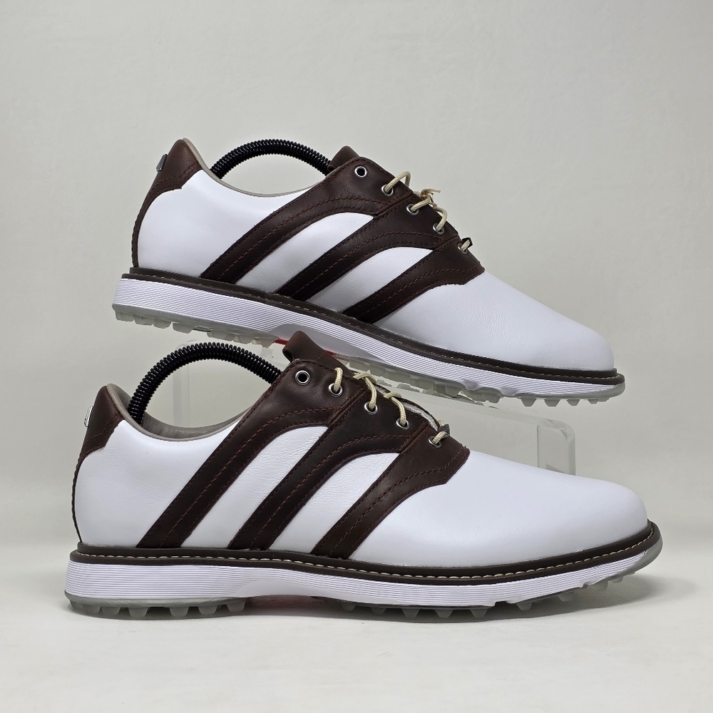Adidas MC Z-Traxion Unisex White Brown Golf Shoes IG0910 Men Size 9 Wnms 10 New - Picture 2 of 12